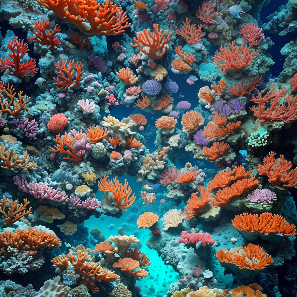  masterpiece, best quality, Most Beautiful in deep sea teeming with vibrant corals, diverse marine life, and enchanting underwater landscapes, full of corals, acrophore, small fishes, anemones, dolphin, various algaes, caves, colorful,all captured in stunning 8k resolution with intricate details.