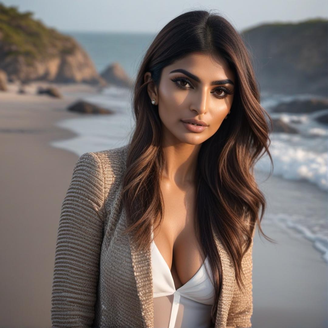  mia khalifa am strand komplett nackt mit gespreizten beinen hyperrealistic, full body, detailed clothing, highly detailed, cinematic lighting, stunningly beautiful, intricate, sharp focus, f/1. 8, 85mm, (centered image composition), (professionally color graded), ((bright soft diffused light)), volumetric fog, trending on instagram, trending on tumblr, HDR 4K, 8K