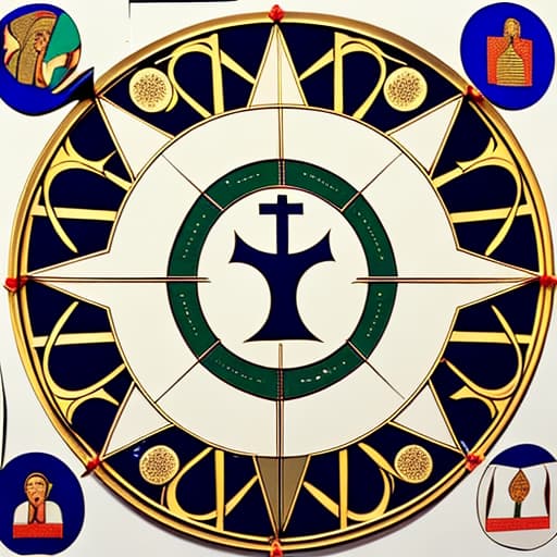  Christian symbol that has pictures of the culture in the symbol like a collage