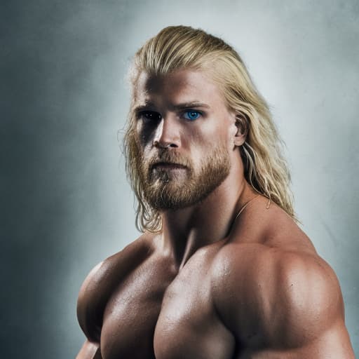 portrait+ style WWE superstar blonde hunk dude face