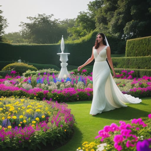  luna butterfly flying in a flower garden hyperrealistic, full body, detailed clothing, highly detailed, cinematic lighting, stunningly beautiful, intricate, sharp focus, f/1. 8, 85mm, (centered image composition), (professionally color graded), ((bright soft diffused light)), volumetric fog, trending on instagram, trending on tumblr, HDR 4K, 8K