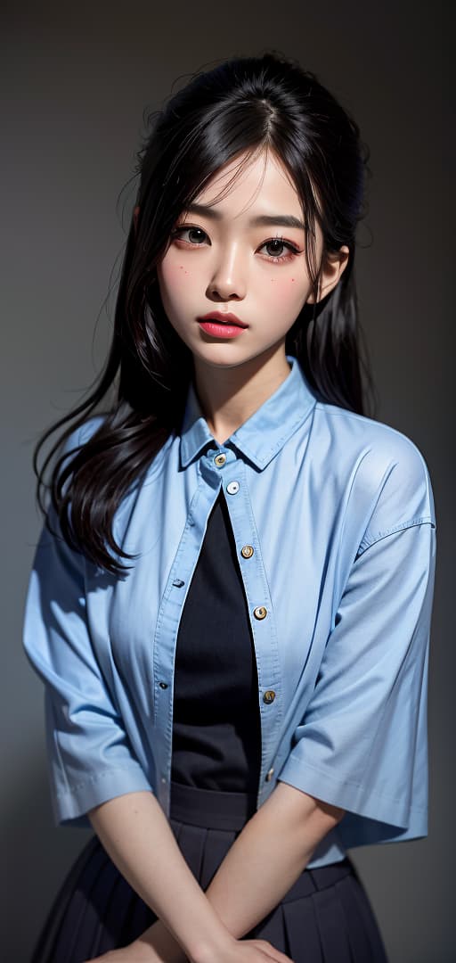  Best quality, masterpiece, ultra high res, (photorealistic:1.4), raw photo, (detail face:1.3), (realistic skin), deep shadow, dramatic lighting, fashionable, stylish, cute, high , Japanese, young, feminine, trendy, uniform, ager, beautiful, trendy, , youthful, fashionable, Japanese , ager, youthful, Japanese, stylish, deep shadow, dramatic lighting, portrait, portrait size, unedited, symmetrical balance