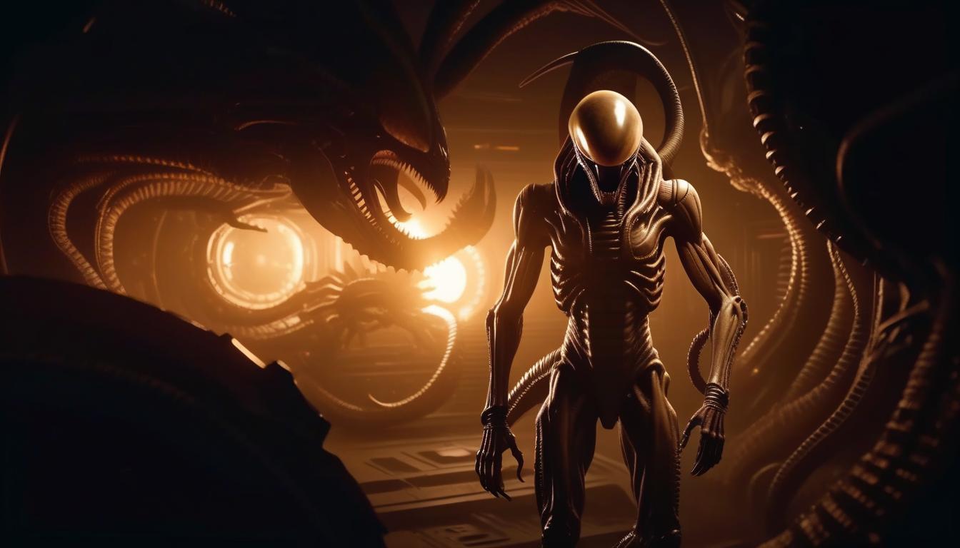  xenomorph, monster, space, realism, horror, bio, mechanics, ancient egypt