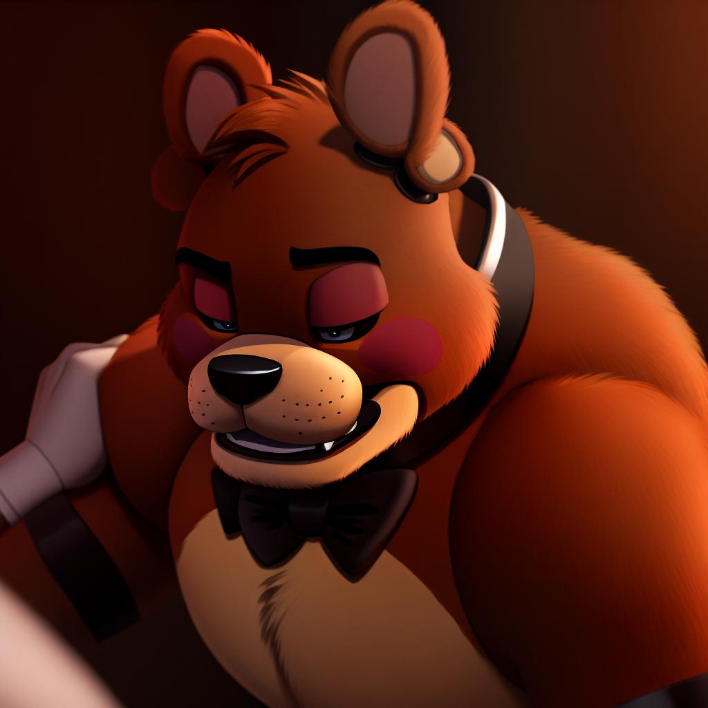  Freddy fazbear (fnaf) attacking victim, open eyes, digital art, masterpiece, 4k, fine details,