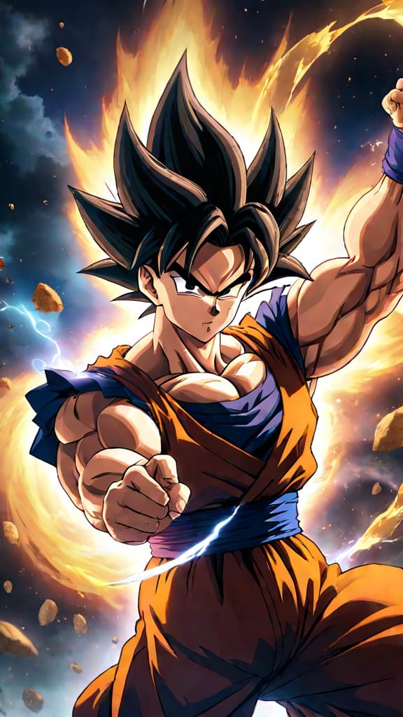  anime art: gohan achieves ultra instinct in dragon ball heroes, showcasing his untapped power and role. hyperrealistic, full body, detailed clothing, highly detailed, cinematic lighting, stunningly beautiful, intricate, sharp focus, f/1. 8, 85mm, (centered image composition), (professionally color graded), ((bright soft diffused light)), volumetric fog, trending on instagram, trending on tumblr, HDR 4K, 8K