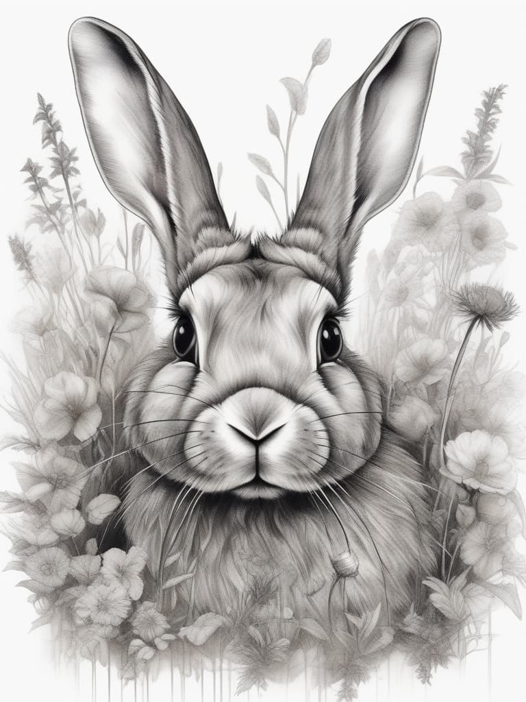  drawing, black rabbit, black eyed, animal, ,full body front,, masterpiece, best quality,8k,ultra detailed,high resolution,an extremely delicate and beautiful,hyper detail