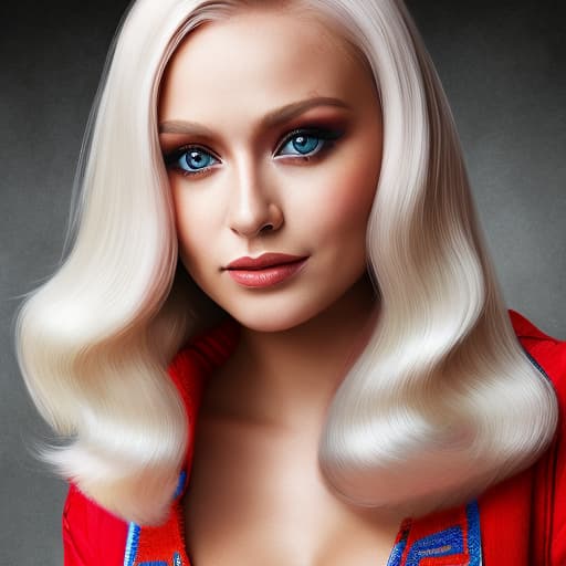 portrait+ style Russian queer TV actress blonde female face