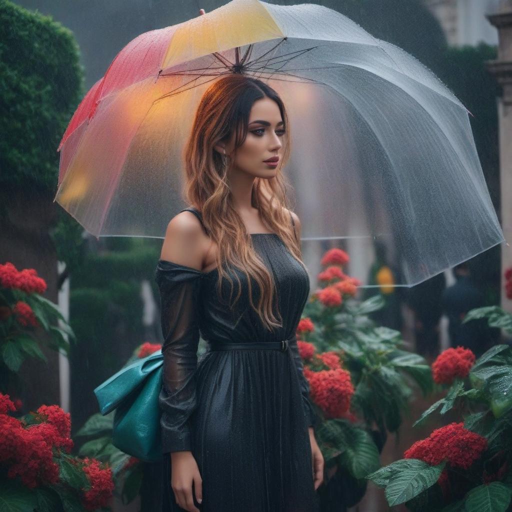  Rain in Lisbon hyperrealistic, full body, detailed clothing, highly detailed, cinematic lighting, stunningly beautiful, intricate, sharp focus, f/1. 8, 85mm, (centered image composition), (professionally color graded), ((bright soft diffused light)), volumetric fog, trending on instagram, trending on tumblr, HDR 4K, 8K