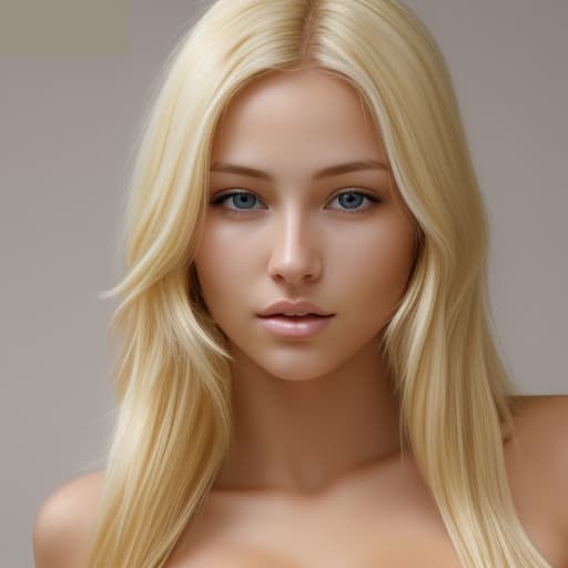  Blonde Woman with no shirt realistic