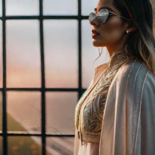  sunset hyperrealistic, full body, detailed clothing, highly detailed, cinematic lighting, stunningly beautiful, intricate, sharp focus, f/1. 8, 85mm, (centered image composition), (professionally color graded), ((bright soft diffused light)), volumetric fog, trending on instagram, trending on tumblr, HDR 4K, 8K