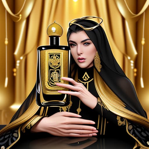  Black and gold Arabic perfume bottle with inspiration of Cristiano Ronaldo in Saudi Arabia. Should be simple and elegant