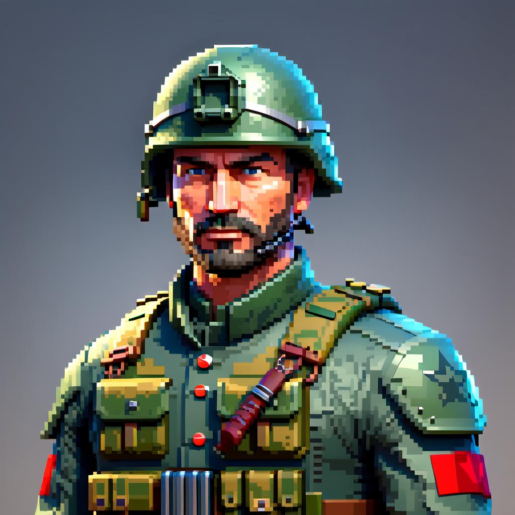  low poly style create russian soldier game icon for units in game about war . low poly game art, polygon mesh, jagged, blocky, wireframe edges, centered composition hyperrealistic, full body, detailed clothing, highly detailed, cinematic lighting, stunningly beautiful, intricate, sharp focus, f/1. 8, 85mm, (centered image composition), (professionally color graded), ((bright soft diffused light)), volumetric fog, trending on instagram, trending on tumblr, HDR 4K, 8K