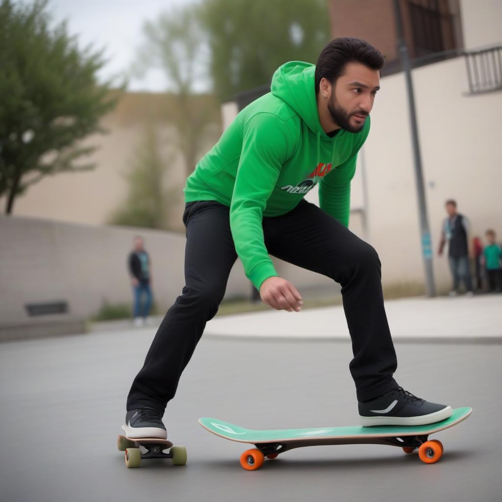  Kick Butovsky rides a skateboard, while he vomits green liquid, and knocks a disabled person off his feet