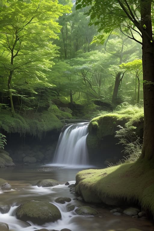  a picturesque natural landscape filled with an abundance of trees. the scene features a dense forest with tall, majestic trees creating a lush canopy overhead. sunlight filters through the leaves, casting dappled shadows on the forest floor. various types of trees, including towering pines, leafy oaks, and slender birches, add to the richness of the scenery. a gentle breeze rustles the foliage, and a small, clear stream meanders through the forest, enhancing the tranquil and verdant atmosphere of the scene.\", advertising photo,high quality, good proportion, masterpiece , the image is captured with an 8k camera