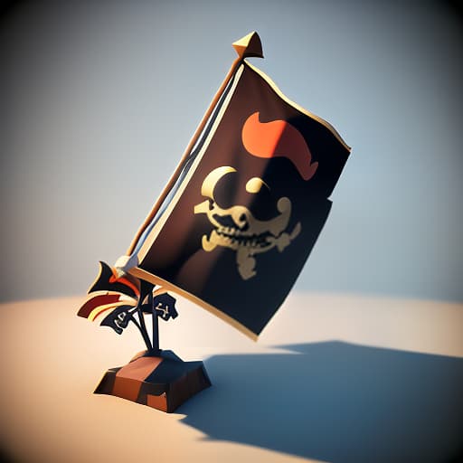  game icon, cartoon style, 3d. the pirate flag. best quality, ultra detailed, bright colors