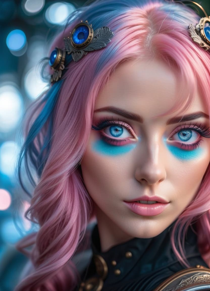  cinematic photo girl, blue eyes, pink hair. . 35mm photograph, film, bokeh, professional, 4k, highly detailed, perfecteyes hyperrealistic, full body, detailed clothing, highly detailed, cinematic lighting, stunningly beautiful, intricate, sharp focus, f/1. 8, 85mm, (centered image composition), (professionally color graded), ((bright soft diffused light)), volumetric fog, trending on instagram, trending on tumblr, HDR 4K, 8K