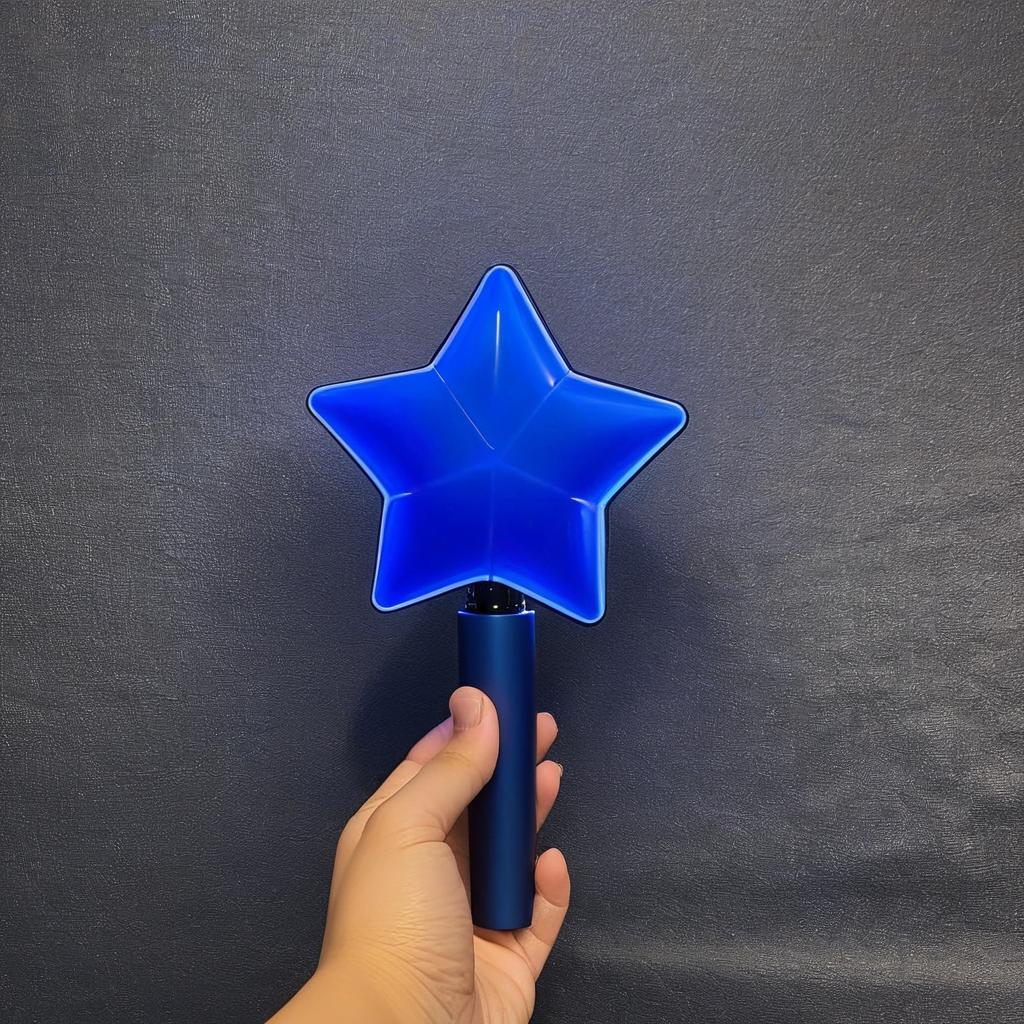  k pop lightstick dark blue starlights with box, award winning, professional, highly detailed, masterpiece