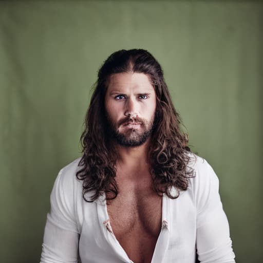 portrait+ style WrestleMania superstar brunette hunk dude face