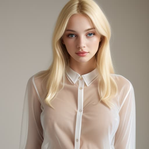  Blonde Woman with a transparent shirt