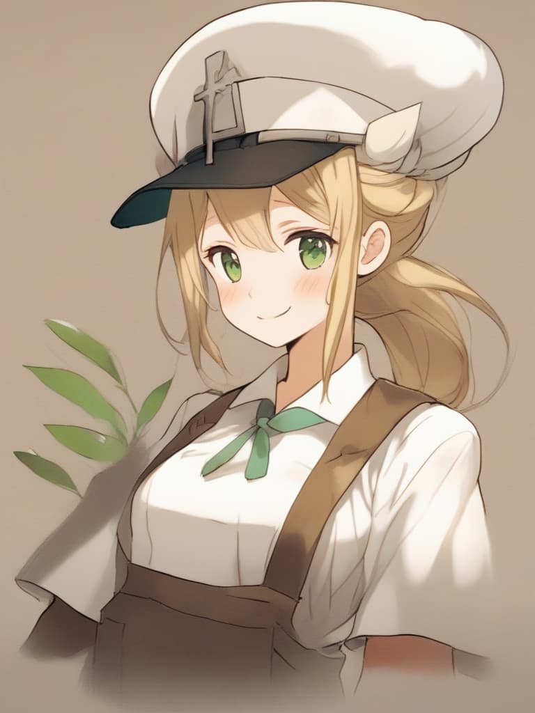  gentle illustration style {pretty lady}{beige hair color}{green eye color:1.2}{smile}{small chignon:}(smile){nightingale white nurse cap:}{nightingale white nurse outfit:}{nurse apron:}(upper body) medievalhospital background,high quality,16k,super analyzed.