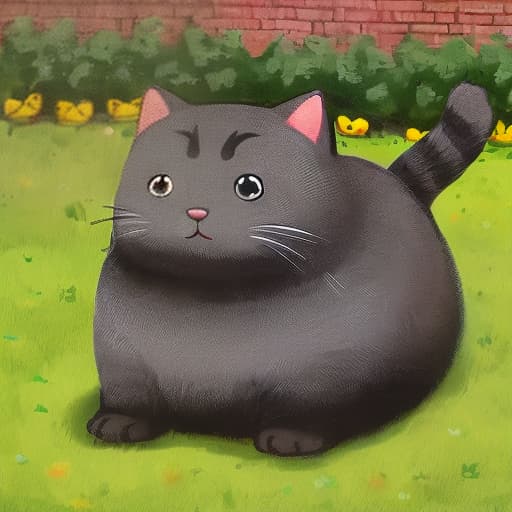  Cute fat cat,