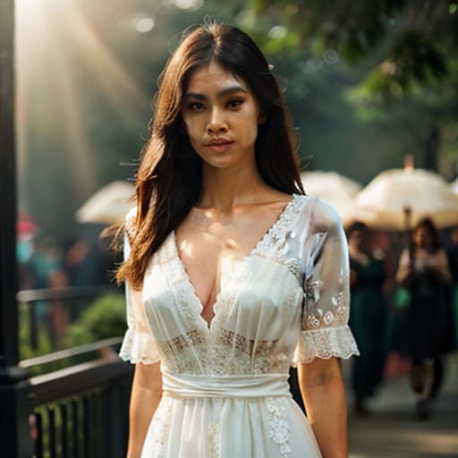  Thai dress hyperrealistic, full body, detailed clothing, highly detailed, cinematic lighting, stunningly beautiful, intricate, sharp focus, f/1. 8, 85mm, (centered image composition), (professionally color graded), ((bright soft diffused light)), volumetric fog, trending on instagram, trending on tumblr, HDR 4K, 8K