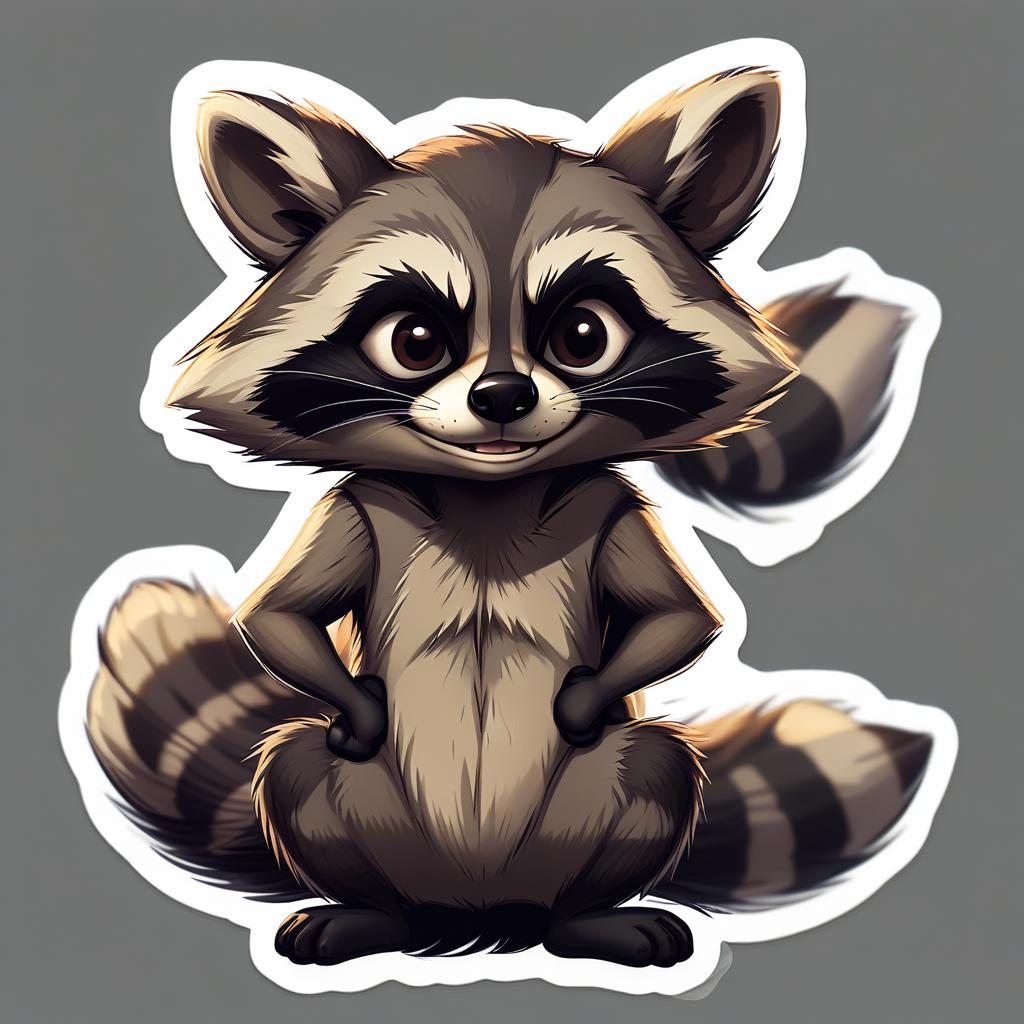  a sly raccoon, sticker