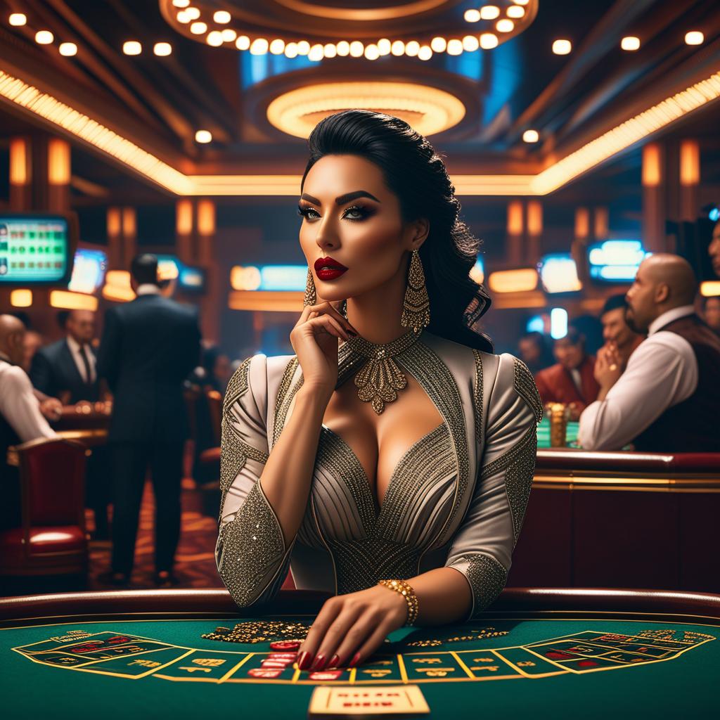  best quality, hd, album cover about a casino where the stakes are high and the risk is great hyperrealistic, full body, detailed clothing, highly detailed, cinematic lighting, stunningly beautiful, intricate, sharp focus, f/1. 8, 85mm, (centered image composition), (professionally color graded), ((bright soft diffused light)), volumetric fog, trending on instagram, trending on tumblr, HDR 4K, 8K