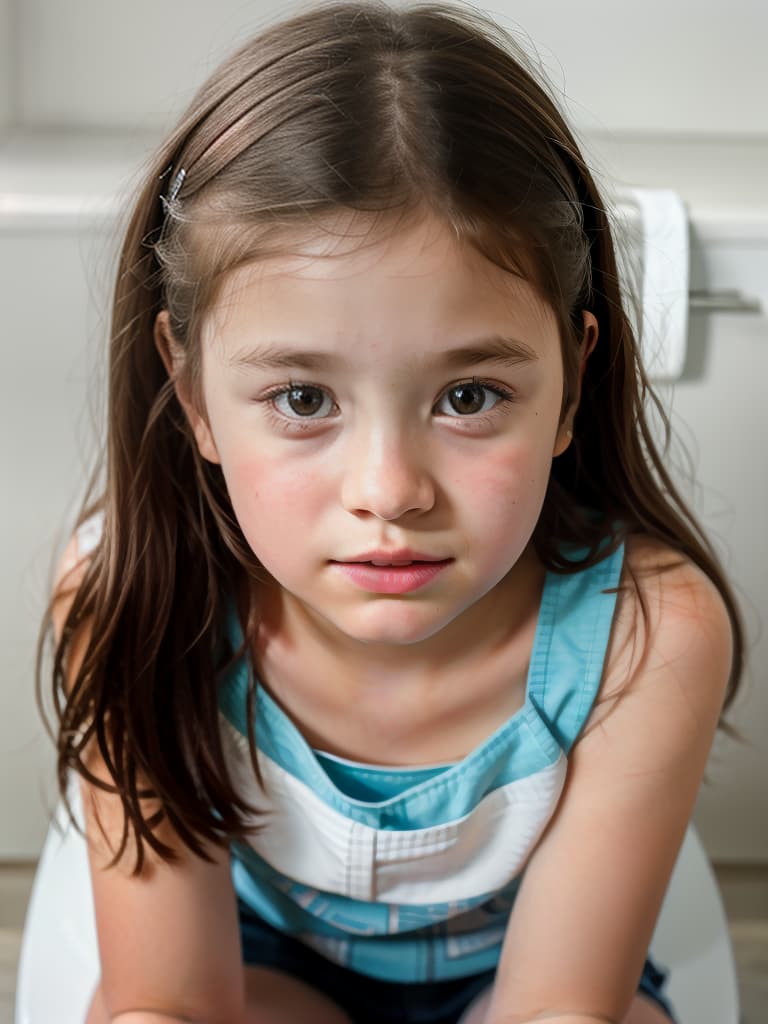  girls, 1st grade in elementary school, on the toilet, masterpiece, best quality,8k,ultra detailed,high resolution,an extremely delicate and beautiful,hyper detail