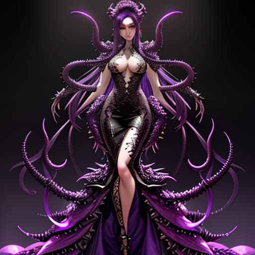  Purple symbiont covering the entire body of a tentacled creature with spikes., (intricate details:0.9), (hdr, hyperdetailed:1.2) hyperrealistic, full body, detailed clothing, highly detailed, cinematic lighting, stunningly beautiful, intricate, sharp focus, f/1. 8, 85mm, (centered image composition), (professionally color graded), ((bright soft diffused light)), volumetric fog, trending on instagram, trending on tumblr, HDR 4K, 8K
