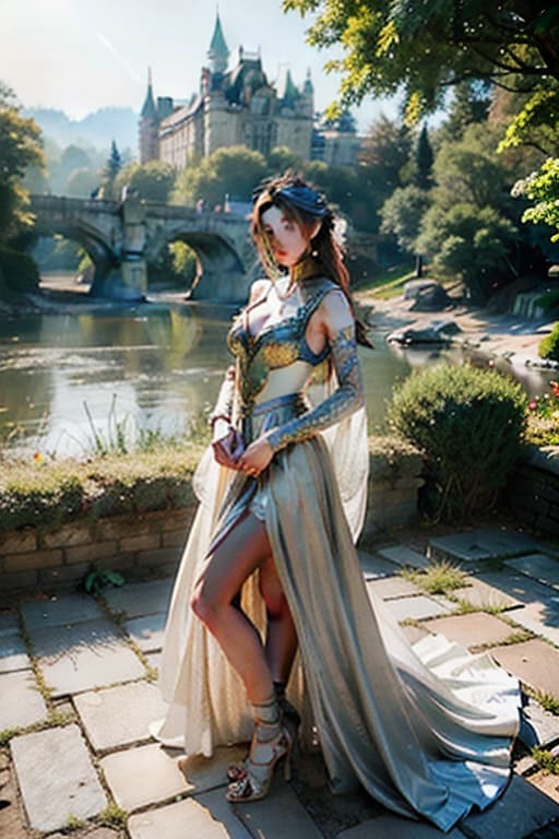  Warrior princess with dragons, misty light, castle in background, detailed features hyperrealistic, full body, detailed clothing, highly detailed, cinematic lighting, stunningly beautiful, intricate, sharp focus, f/1. 8, 85mm, (centered image composition), (professionally color graded), ((bright soft diffused light)), volumetric fog, trending on instagram, trending on tumblr, HDR 4K, 8K