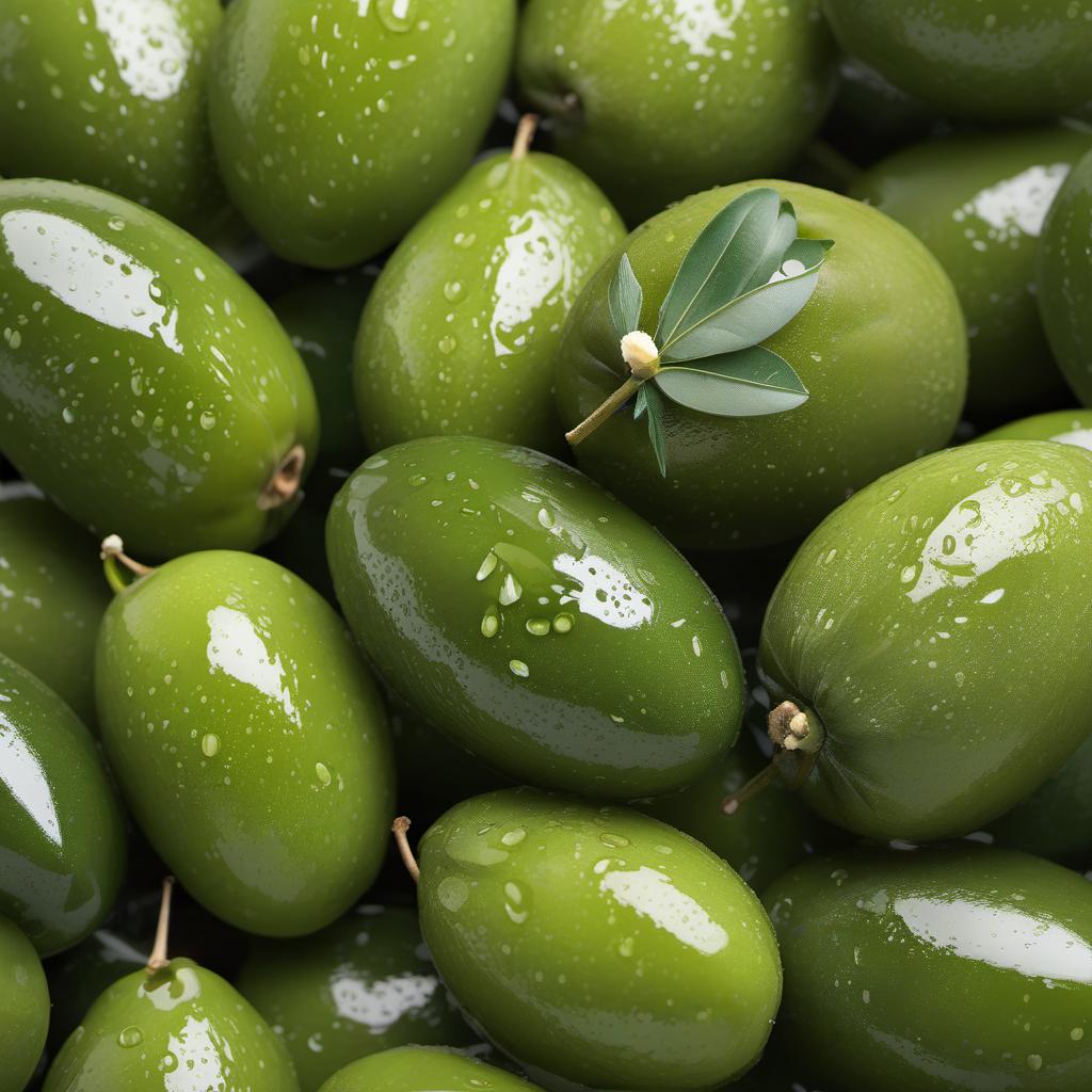  generate a photo realistic image of 2 cute olives and their parents eating lunch, profile image style