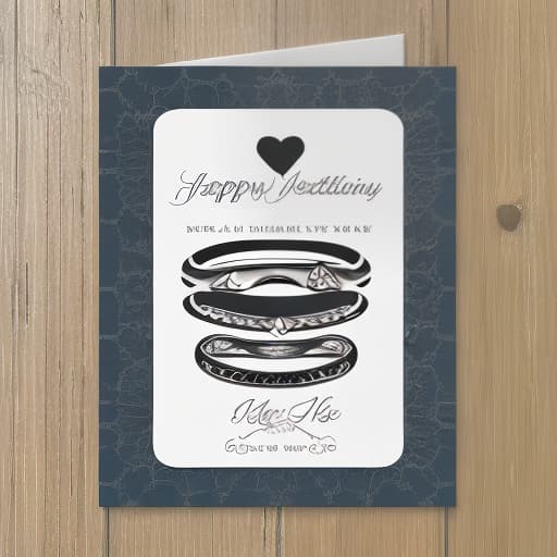 dvarchmodern beautiful liner card "happy wedding day", wedding rings, hearts, (logo:1.3), vector graphics, brand, design, inspired, (straight:1.3), (symmetrical:0.4)