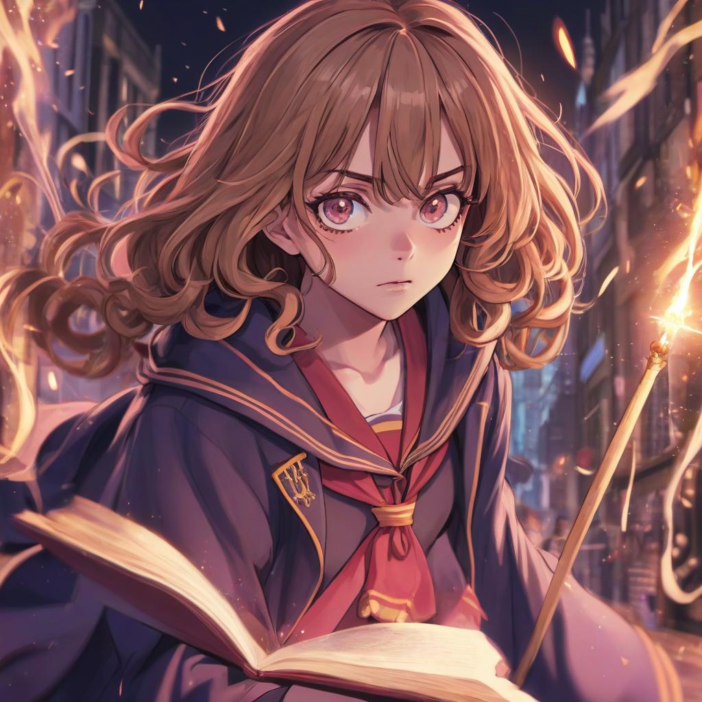  anime artwork hermione granger . anime style, key visual, vibrant, studio anime, highly detailed