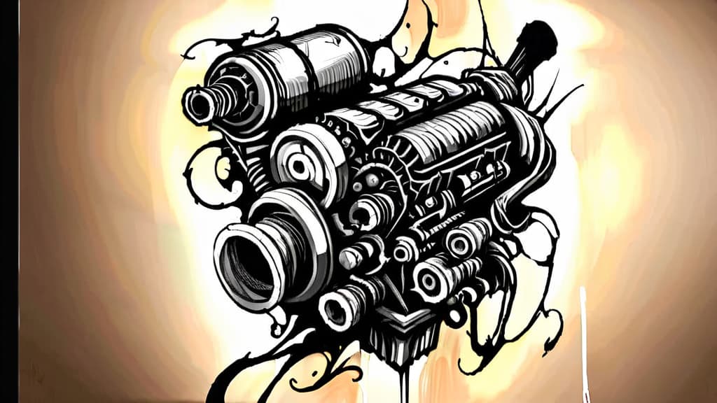  engine , (tattoo sketch:1.25)