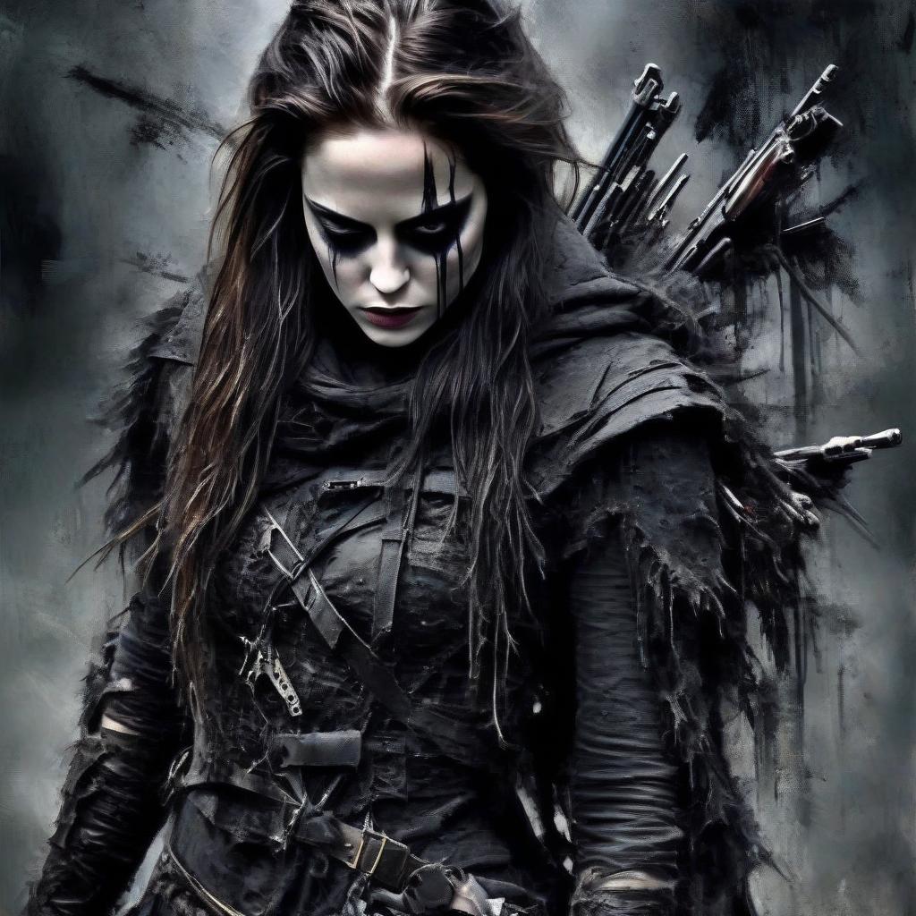  macabre style kristen stewart as a full length crossbow thief. . dark, gothic, grim, haunting, highly detailed, perfecteyes, perfect hands