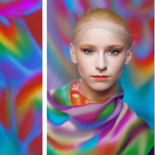 portrait+ style Russian LGBT queer dancer blonde female face