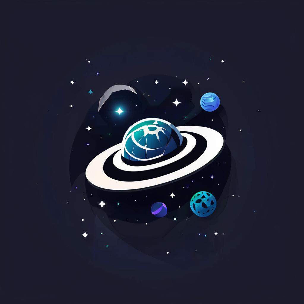  create a logo with an asteroid or a comet, (ios style mobile app icon:1.5), logo, midjourney style, hq, hightly detailed, 4k