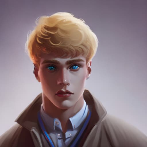 portrait+ style Russian LGBT queer twink blonde hunk dude face