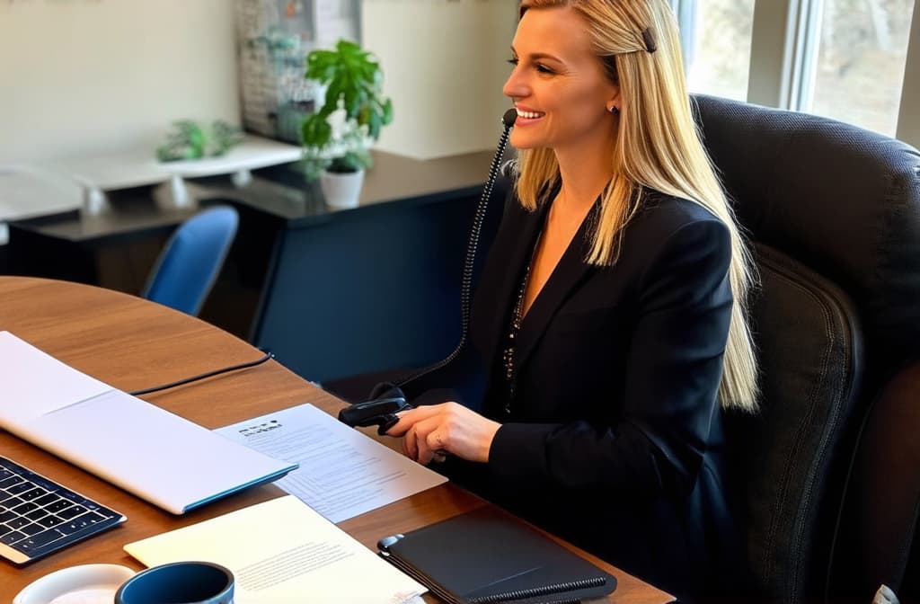  woman working from home conducting a business conference call ar 3:2 {prompt}, maximum details