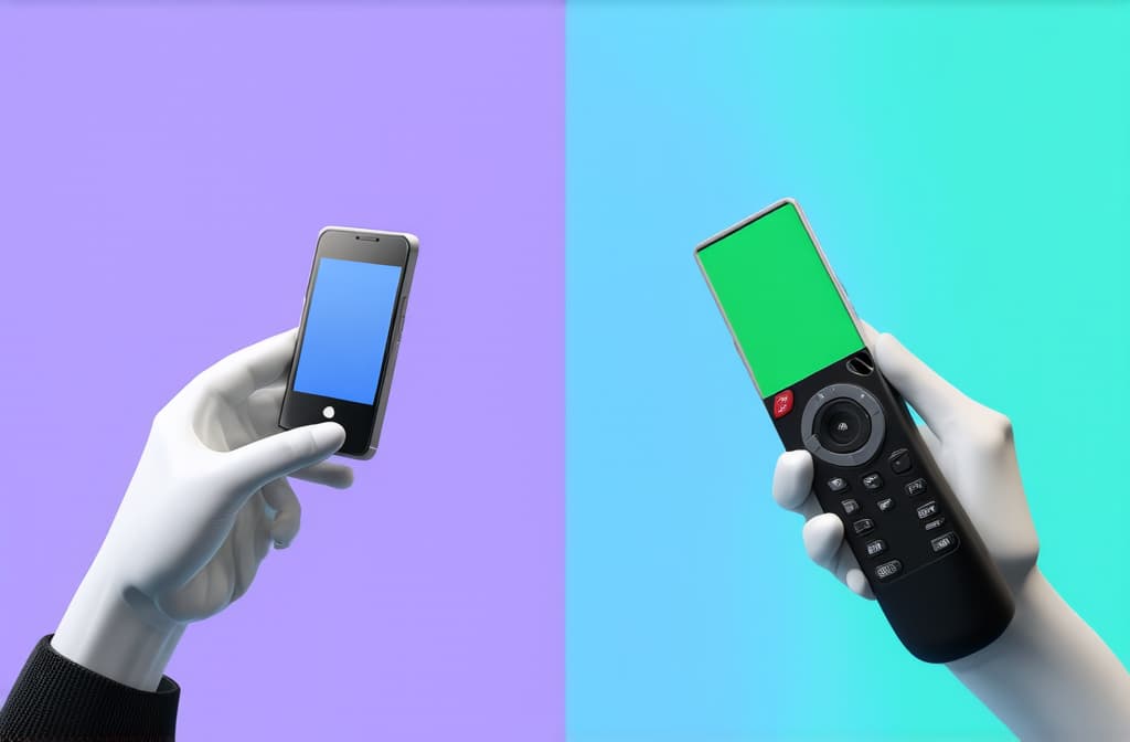  professional detailed photography, 3d rendering mannequin hands holding smartphone gadget, electronic device isolated on colorful pastel background, minimal concept, simple clean design. remote control. prosthetic limb ar 3:2, (muted colors, dim colors, soothing tones), (vsco:0.3)