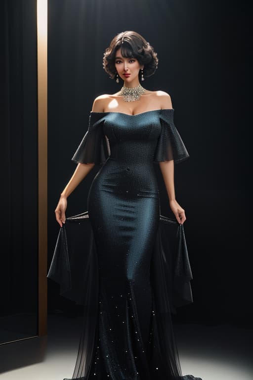  Black/Afro,,Full Body, (2 old:1.1), (slim body:1.2), huge s, large , blue eyes, black hair, elegant, approachable style, long dress, modern pop culture flair, kawaii, extrovert, singing, traveling, dancing, realistic hyperrealistic, full body, detailed clothing, highly detailed, cinematic lighting, stunningly beautiful, intricate, sharp focus, f/1. 8, 85mm, (centered image composition), (professionally color graded), ((bright soft diffused light)), volumetric fog, trending on instagram, trending on tumblr, HDR 4K, 8K
