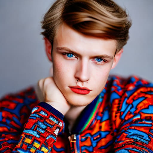 portrait+ style Russian LGBT queer twink blonde hunk dude face