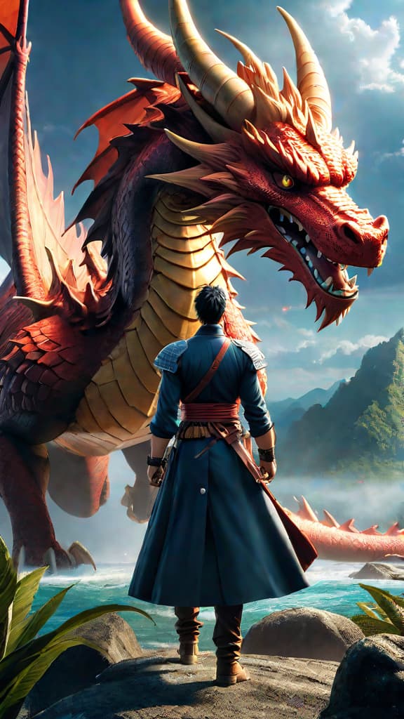  anime art of dragon declaring the urgency to find a safe area to save one piece. hyperrealistic, full body, detailed clothing, highly detailed, cinematic lighting, stunningly beautiful, intricate, sharp focus, f/1. 8, 85mm, (centered image composition), (professionally color graded), ((bright soft diffused light)), volumetric fog, trending on instagram, trending on tumblr, HDR 4K, 8K