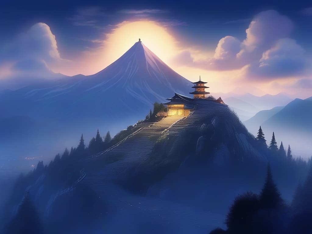  the top of the mountain, scenery, empty, night view