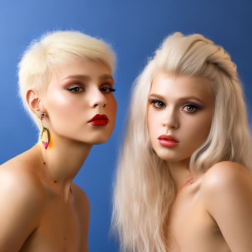 portrait+ style Russian LGBT queer dating show star blonde female face