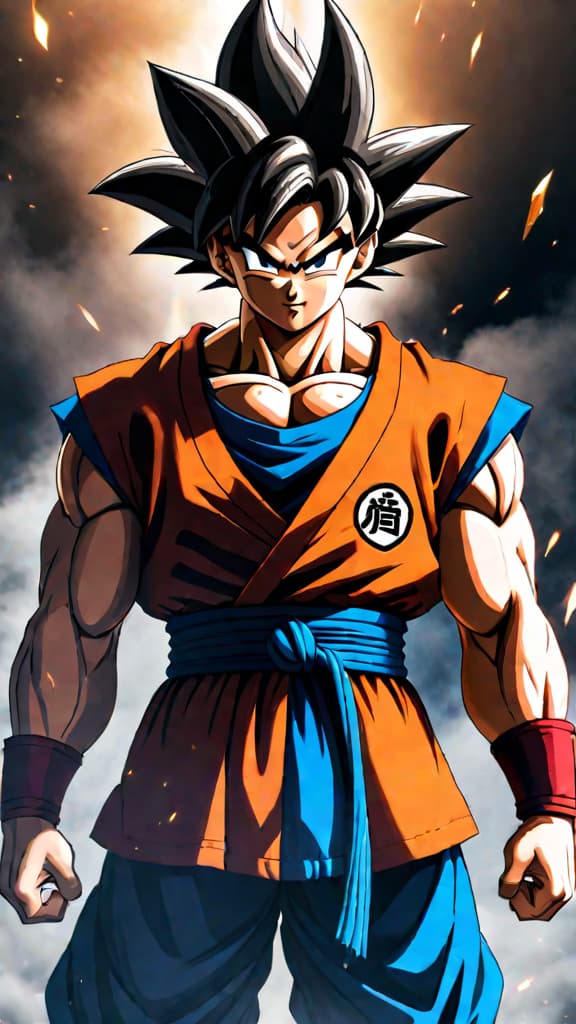  anime art: goku from dragon ball adapting and mastering kaioken from king kai to face stronger foes. hyperrealistic, full body, detailed clothing, highly detailed, cinematic lighting, stunningly beautiful, intricate, sharp focus, f/1. 8, 85mm, (centered image composition), (professionally color graded), ((bright soft diffused light)), volumetric fog, trending on instagram, trending on tumblr, HDR 4K, 8K