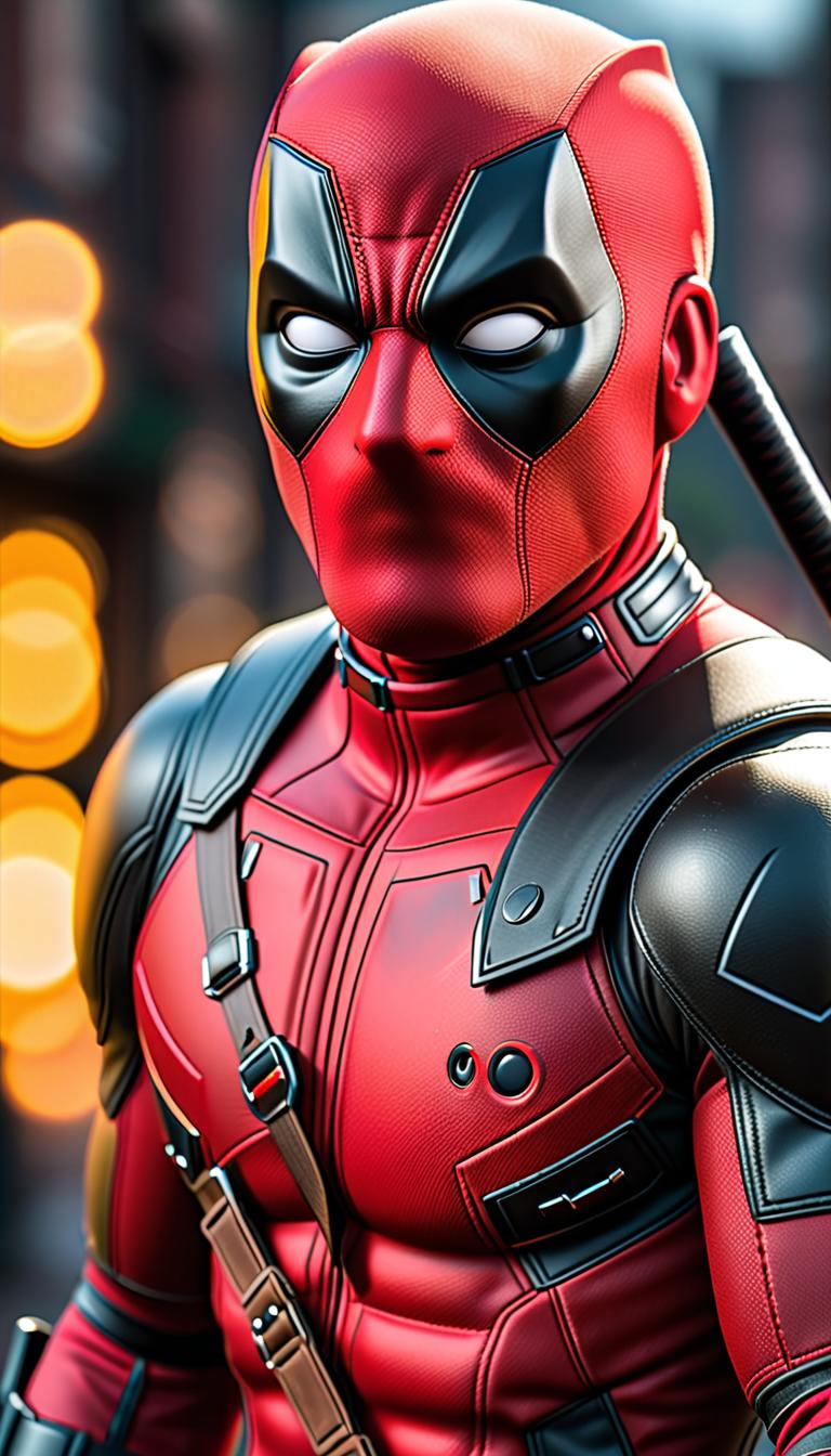  professional 3d model of deadpool . rendered with octane, the model is highly detailed,dramatic lighting. hyperrealistic, full body, detailed clothing, highly detailed, cinematic lighting, stunningly beautiful, intricate, sharp focus, f/1. 8, 85mm, (centered image composition), (professionally color graded), ((bright soft diffused light)), volumetric fog, trending on instagram, trending on tumblr, HDR 4K, 8K