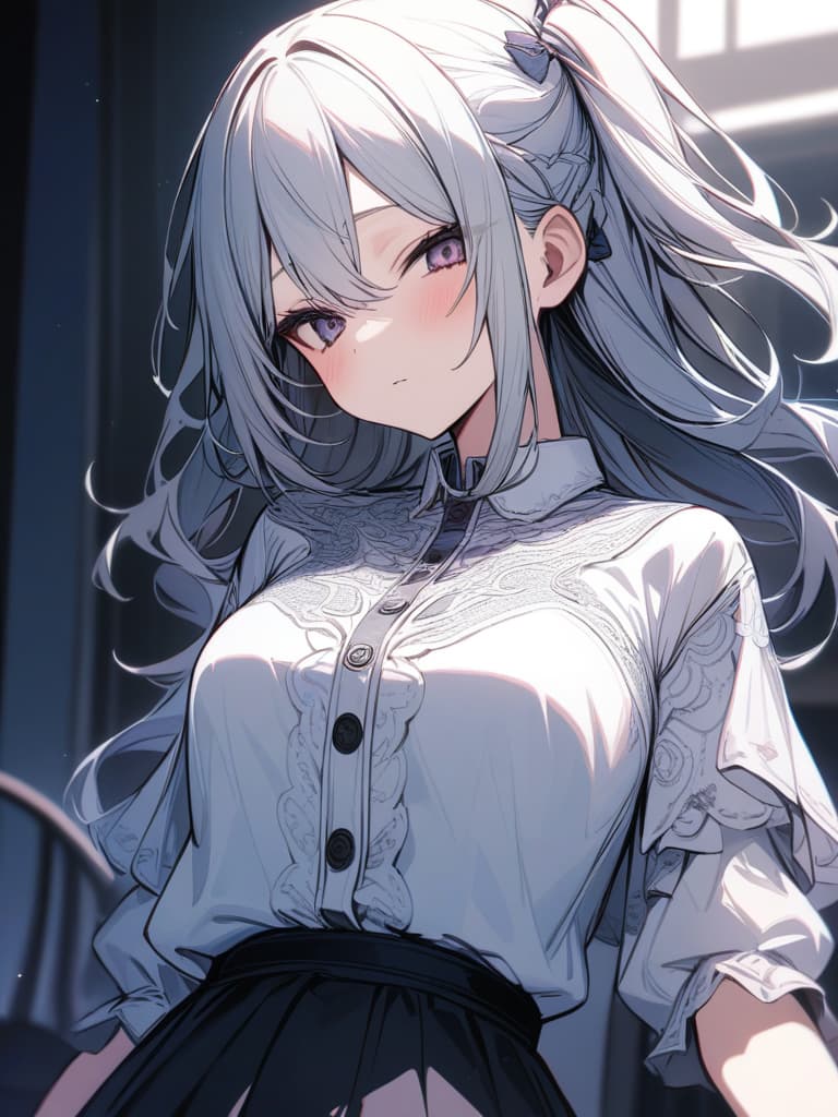  cute, subculture, gray hair, moe sleeve, odd eye, masterpiece, best quality,8k,ultra detailed,high resolution,an extremely delicate and beautiful,hyper detail