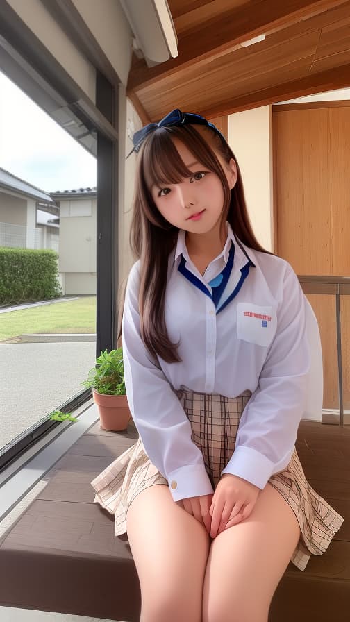  中学生　ミニスカートを履いている　下からのアングル 女の子